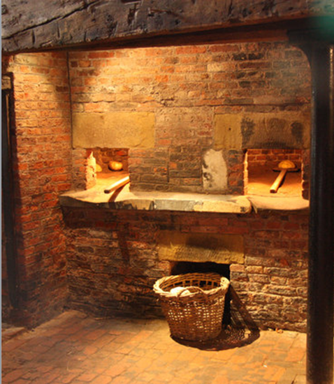 Photograph of medieval bread ovens at Gainsborough Old Hall.