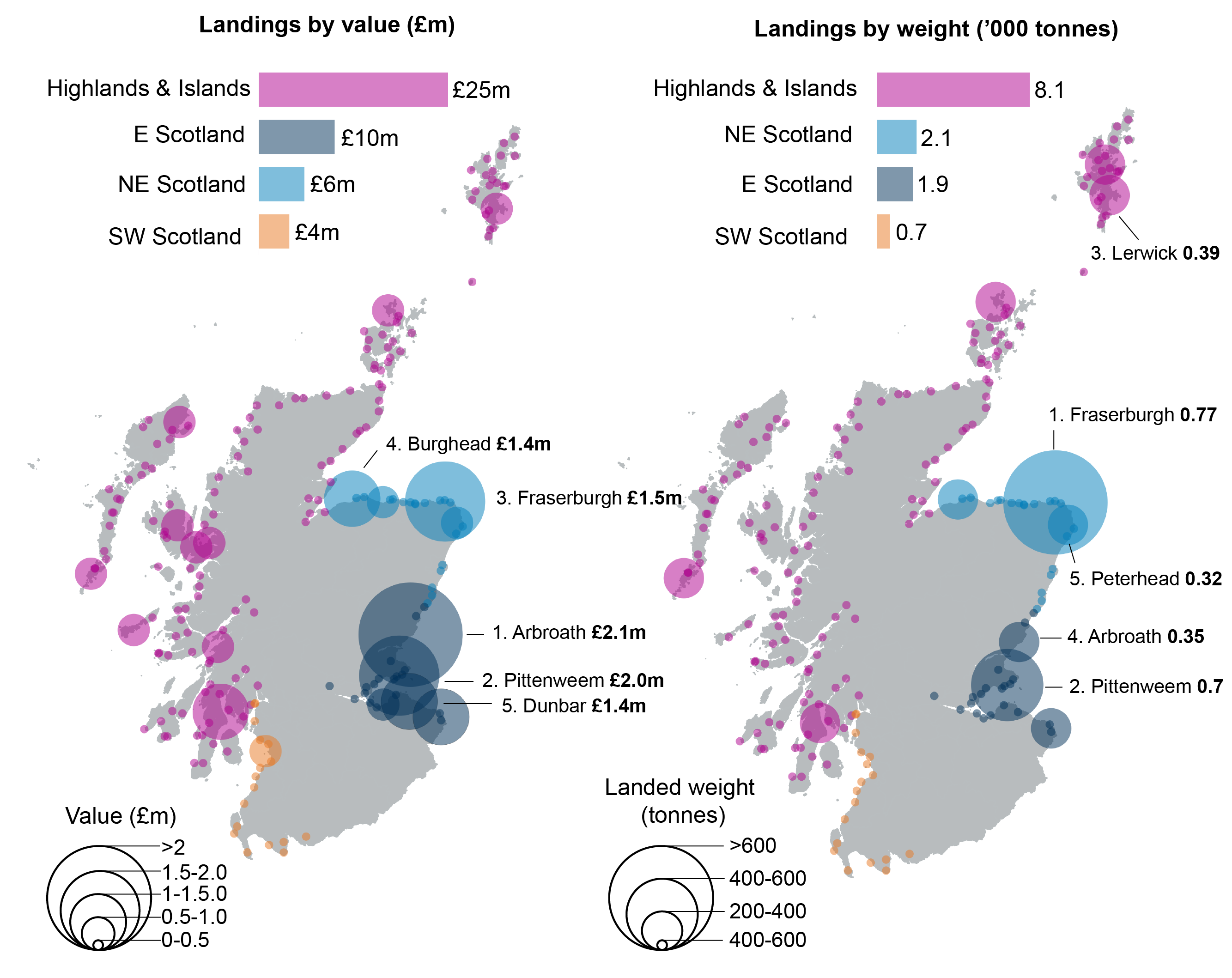 Landings by UK under 10m vessels into Scottish Ports