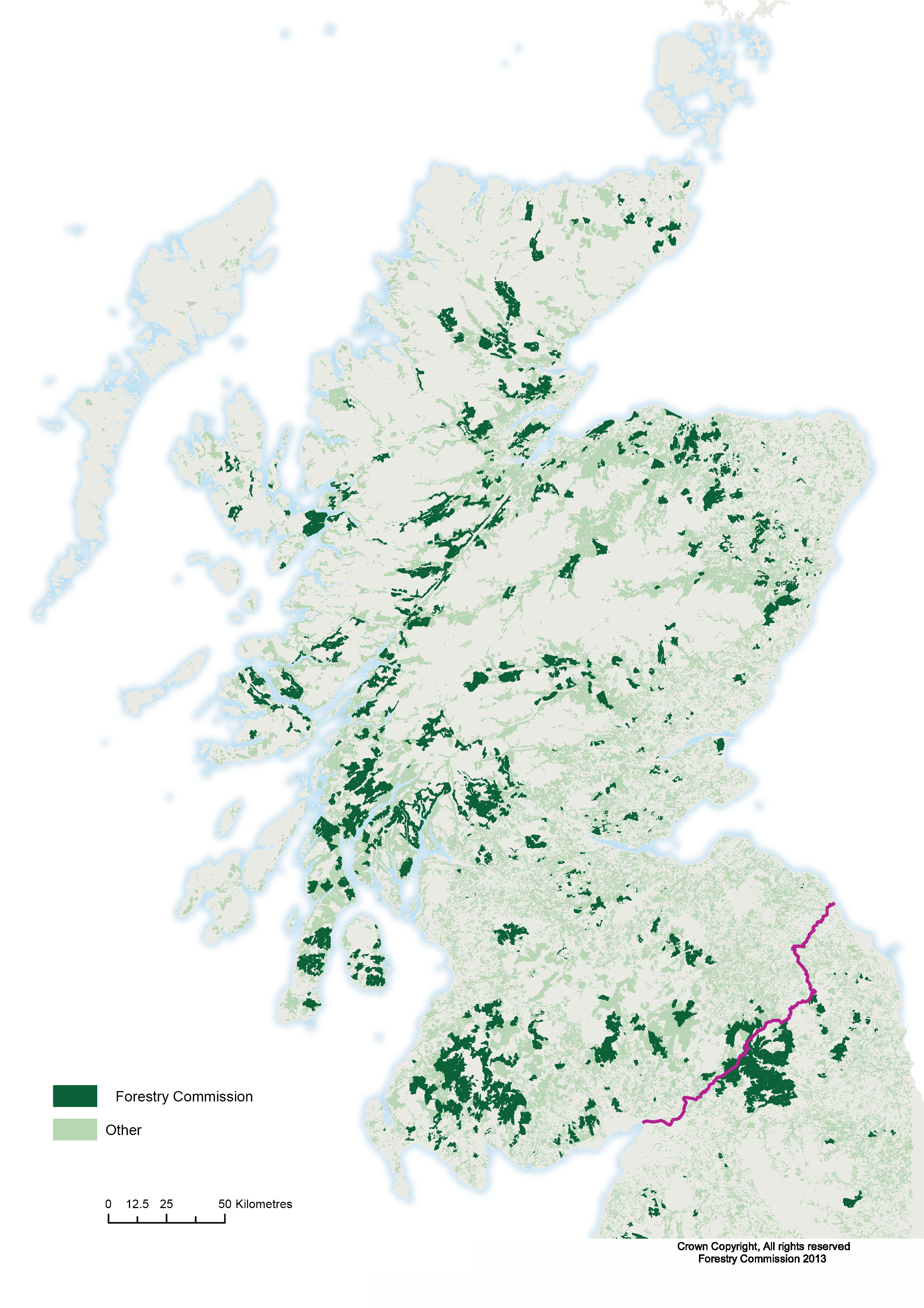 The majority of Scotland's woodlands are privately owned