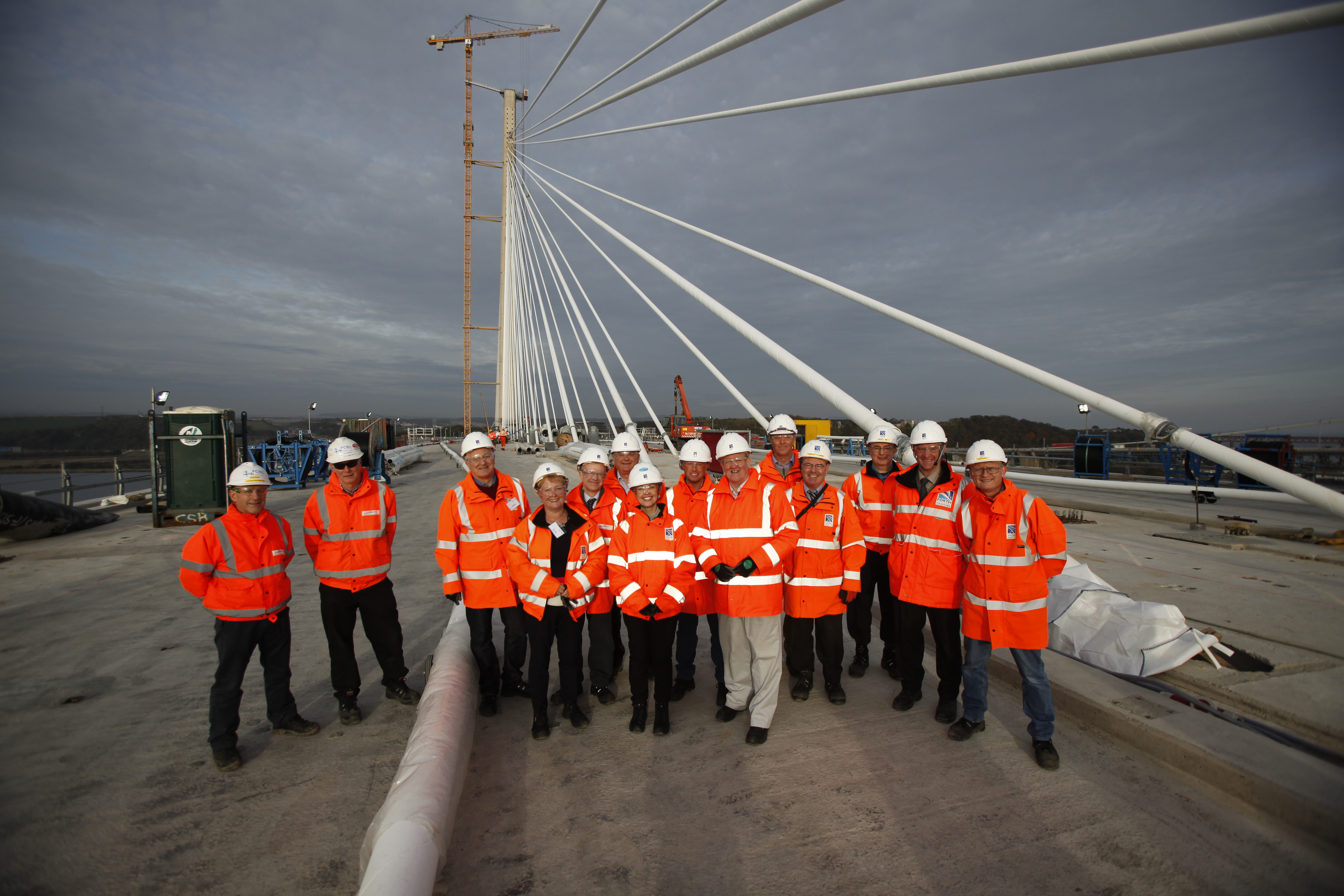 Committee visit to the Forth Replacement Crossing construction site.